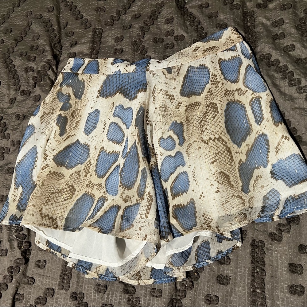 snake print swing shorts